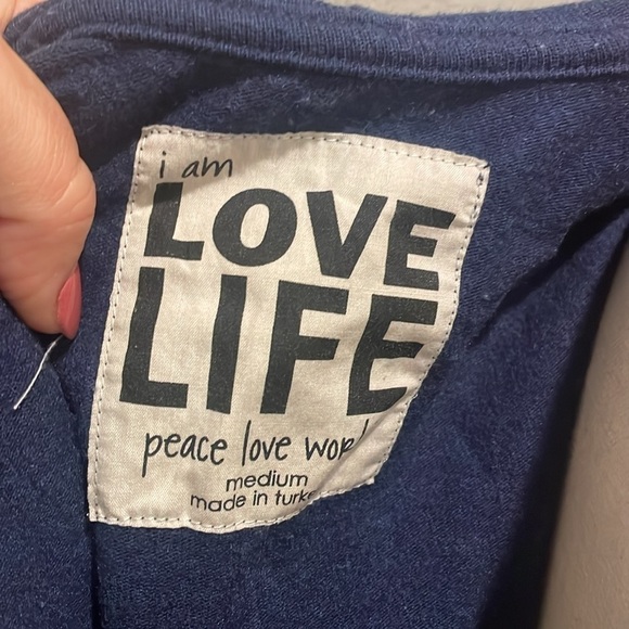 Love Life Navy Blue Zip up Hoodie Size Medium - Picture 10 of 12